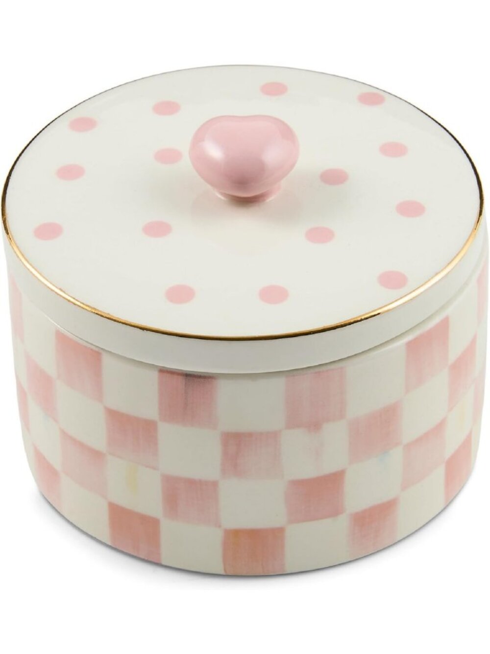 Chic Rosy Check Trinket Box | Stylish Storage for Jewelry & Keepsakes